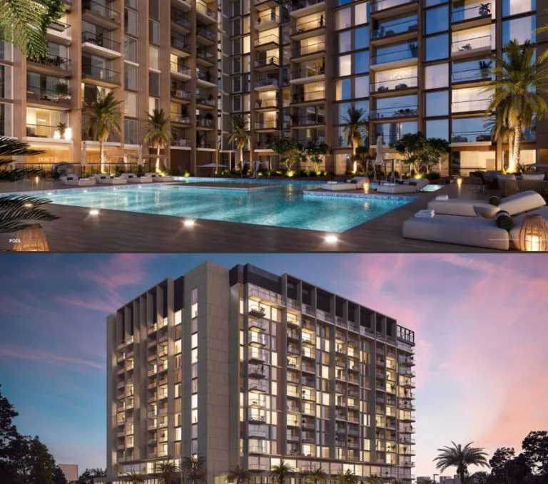 Facade of Tayo Residence residential complex in Al Furjan