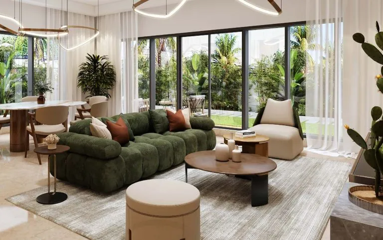 Interior of a spacious living room in a Damac Riverside townhouse